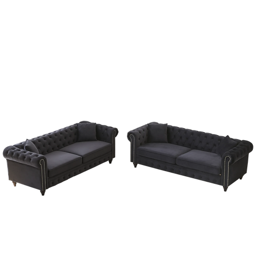 FX 3 Seats + 3 Seats Combo Sofa Modern living room sofa with solid wood frame and wooden feet, 4 cushions, apartment sofa furniture for living room, living room, office Default -DTYStore