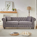 FX 85.5'Living Room with velvet Chesterfield Sofa with Rolled Arms 3 Seater Sofa with Button Design and 2 Cushions for Apartment, Office, Living Room Default -DTYStore