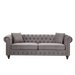 FX 85.5'Living Room with velvet Chesterfield Sofa with Rolled Arms 3 Seater Sofa with Button Design and 2 Cushions for Apartment, Office, Living Room Default -DTYStore