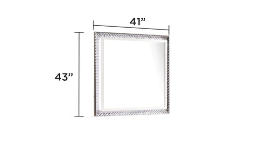 Fabio Contemporary Style King 4PC Bedroom set Made with Diamond-Shaped Side Accents, LED Lighting and Wood in White Finish Default -DTYStore