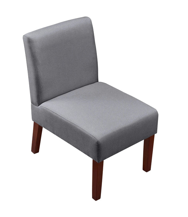 Fabric Accent Chair Set of 2 with Round Wood Table, Decorative Slipper Chair Vanity Chair for Bedroom Home Office, Corner Side Chair [Video] Default -DTYStore