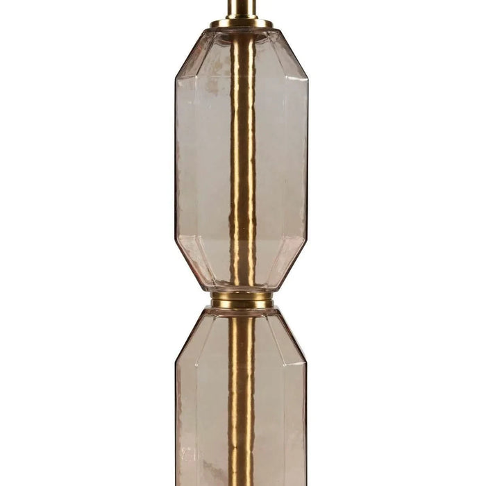 Faceted Brown Glass Table Lamp Brown See below Default -DTYStore