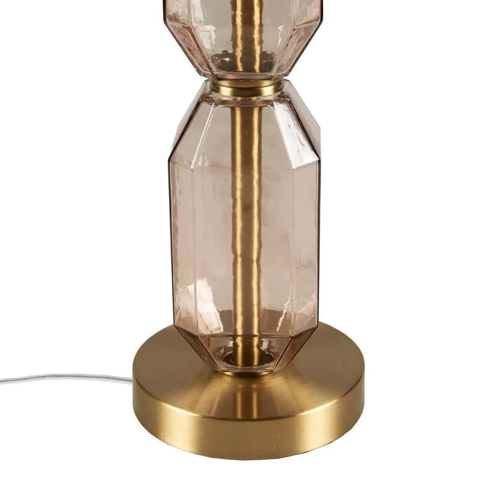 Faceted Brown Glass Table Lamp Brown See below Default -DTYStore