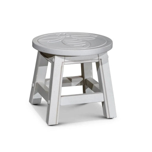 Fairplay Carved Wooden Step Stool Butterfly White Crackle -DTYStore