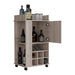 Fargo Bar Cart with Cabinet, 6 Built-in Wine Rack and Casters Default -DTYStore