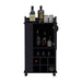 Fargo Bar Cart with Cabinet, 6 Built-in Wine Rack and Casters Default -DTYStore