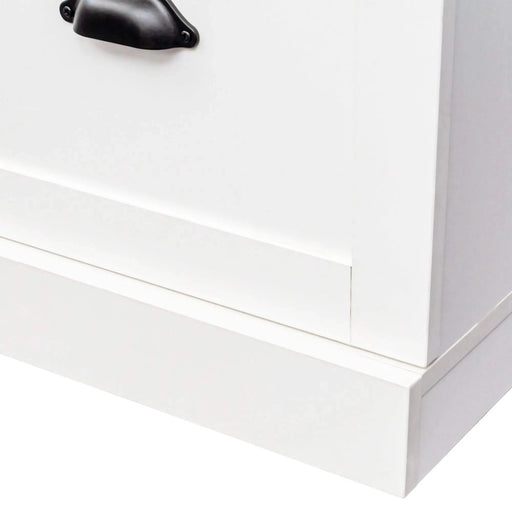 Farmhouse 4-in-1 Hall Tree with Wood Grain Bench and Top, Multifunctional Coat Rack with Black Hooks and Shell Handles, Mudroom Bench with Adjustable Shelves for Hallway, Living Room, White, 55.1W Default -DTYStore