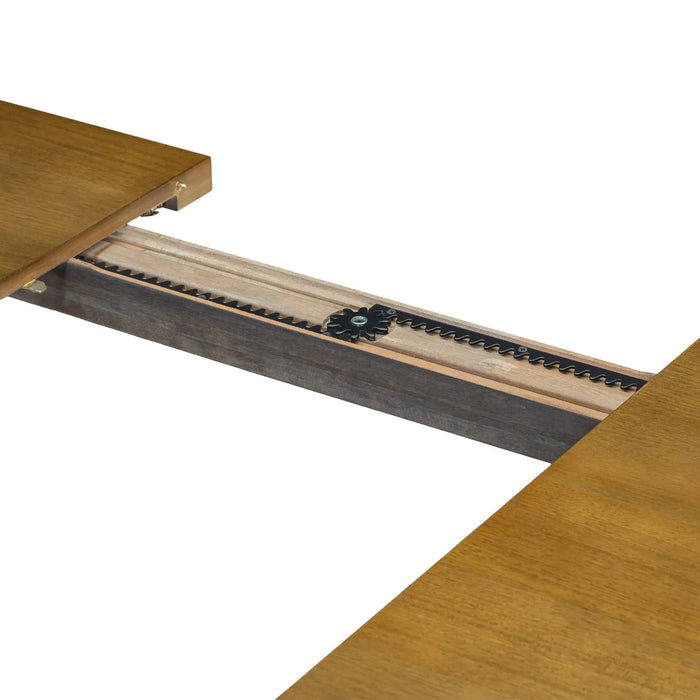 Farmhouse 6-Piece Extendable Dining Table Set with Removable Leaf, Upholstered Chairs, and Bench, Dark Brown Default -DTYStore