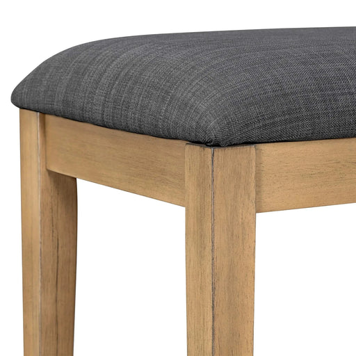 Farmhouse 78.1inch Extendable Wood Dining Table Set for 6, Kitchen Table Set with Bench and 4 Upholstered Chairs,3.8inch Thick Tabletop and Trestle Legs for Kitchen, Dining Room, Gray Default -DTYStore