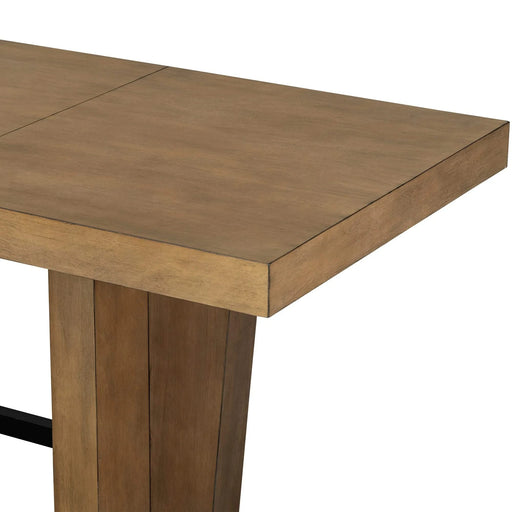 Farmhouse 78.1inch Extendable Wood Dining Table Set for 6, Kitchen Table Set with Bench and 4 Upholstered Chairs,3.8inch Thick Tabletop and Trestle Legs for Kitchen, Dining Room, Gray Default -DTYStore