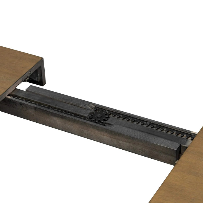 Farmhouse 78.1inch Extendable Wood Dining Table Set for 6, Kitchen Table Set with Bench and 4 Upholstered Chairs,3.8inch Thick Tabletop and Trestle Legs for Kitchen, Dining Room, Gray Default -DTYStore