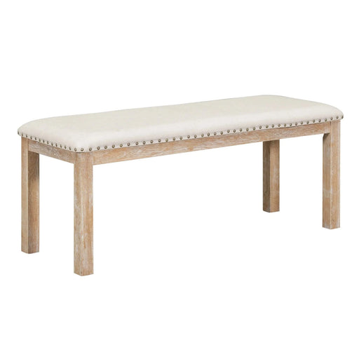 Farmhouse 82inch 6-Piece Extendable Dining Table with Footrest, 4 Upholstered Dining Chairs and Dining Bench, Two 11'Removable Leaf, Natural+Beige Cushion (old sku: SP000023AAN) Default -DTYStore