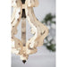 Farmhouse Chandeliar, Distressed White Pendant French Country Wood Chandelier for Living Room Foyer, Bulb Not Included Default -DTYStore