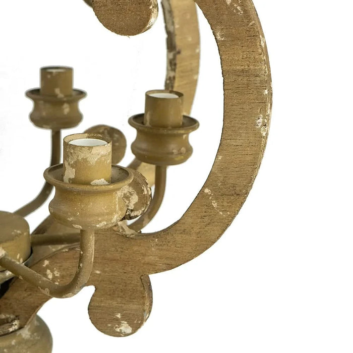 Farmhouse Chandelier, 6-Light Wood Chandelier Pendant Light Fixture with Adjustable Chain for Dining Room Living Room Entryway, Bulb Not Included Default -DTYStore