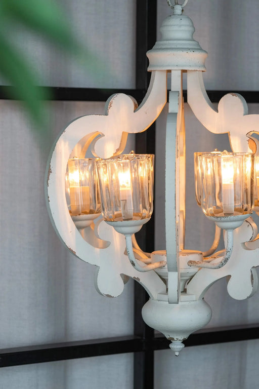 Farmhouse Chandelier, 6-Light Wood Chandelier Pendant Light Fixture with Adjustable Chain for Dining Room Living Room Entryway, Bulb Not Included Default -DTYStore