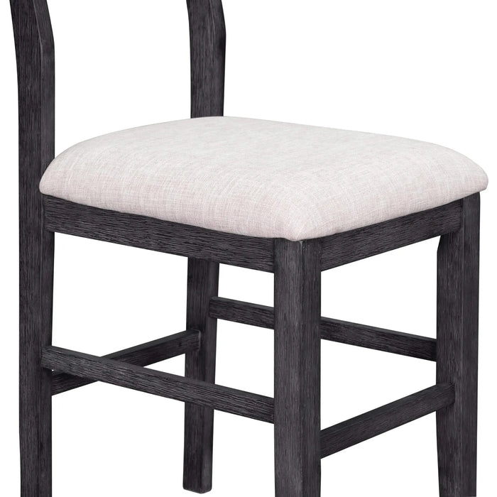 Farmhouse Counter Height 5-Piece Dining Table Set with 1 Rectangular Dining Table and 4 Dining Chairs for Small Places,Gray (old sku: SP000230AAE) Default -DTYStore