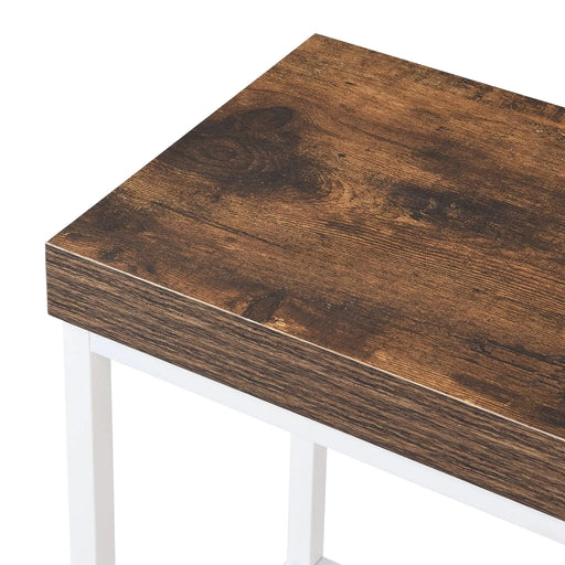 Farmhouse Kitchen Island Set with Drop Leaf and 2 Seatings,Dining Table Set with Storage Cabinet, Drawers and Towel Rack, White+Rustic Brown Default -DTYStore