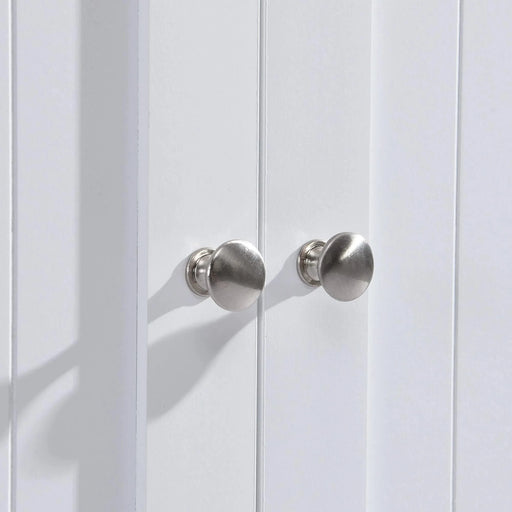 Farmhouse Kitchen Island Set with Drop Leaf and 2 Seatings,Dining Table Set with Storage Cabinet, Drawers and Towel Rack, White+Rustic Brown Default -DTYStore