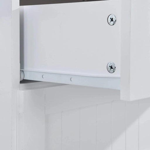 Farmhouse Kitchen Island Set with Drop Leaf and 2 Seatings,Dining Table Set with Storage Cabinet, Drawers and Towel Rack, White+Rustic Brown Default -DTYStore