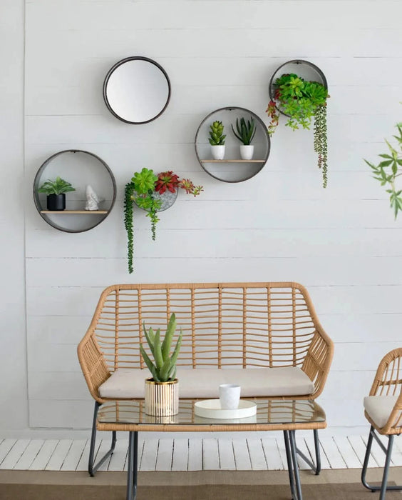 Farmhouse Round Metal Wall Planter, 5 Piece Default -DTYStore