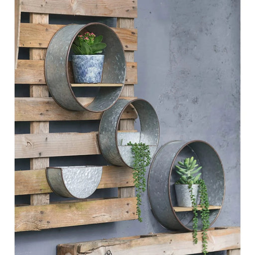 Farmhouse Round Metal Wall Planter, 5 Piece Default -DTYStore