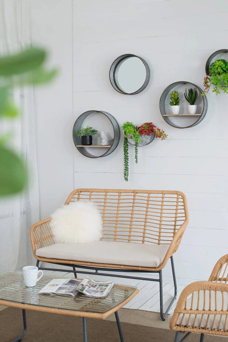 Farmhouse Round Metal Wall Planter, 5 Piece Default -DTYStore