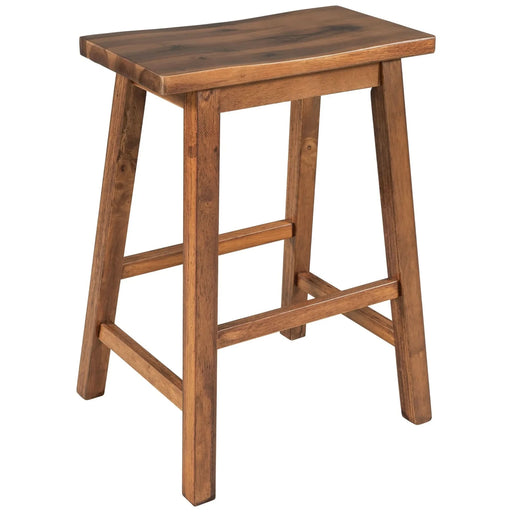 Farmhouse Rustic 2-piece Counter Height Wood Kitchen Dining Stools for Small Places, Walnut Default -DTYStore