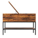 Farmhouse Rustic Flip Top Coffee Table with Hidden Storage, Wood Grain, Metal Frame, 31.5'L*31.5W*20.5H Default -DTYStore