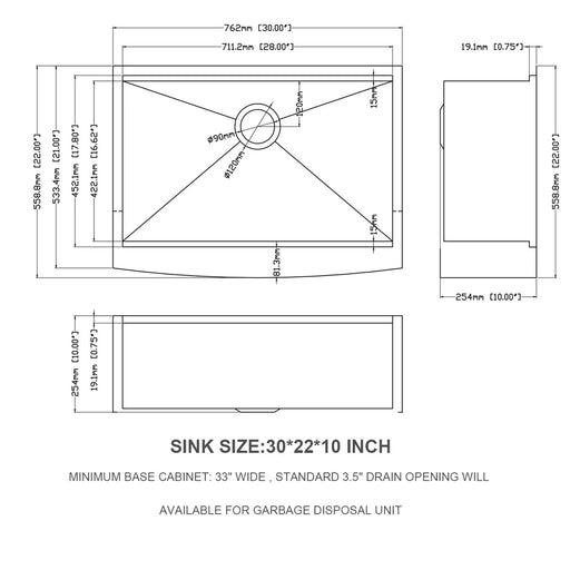 Farmhouse Style 30 Inch Kitchen Workstation Sink Stainless Steel Apron Front Brushed Nickel Default -DTYStore