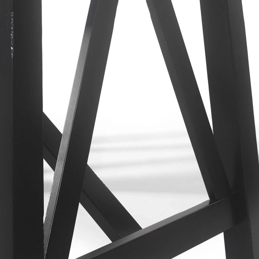 Farmhouse Style Dining Table with Wood-Like Top in Matte Black, Solid Wood and MDF, 71 inches Default -DTYStore