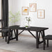 Farmhouse Style Dining Table with Wood-Like Top in Matte Black, Solid Wood and MDF, 71 inches Default -DTYStore