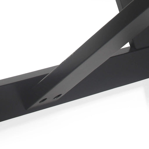 Farmhouse Style Dining Table with Wood-Like Top in Matte Black, Solid Wood and MDF, 71 inches Default -DTYStore