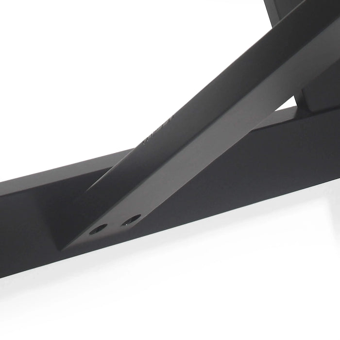 Farmhouse Style Dining Table with Wood-Like Top in Matte Black, Solid Wood and MDF, 71 inches Default -DTYStore