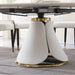 Fashion Modern Sintered Stone Dining Table with Multi-Functional Retractable Design in White Default -DTYStore