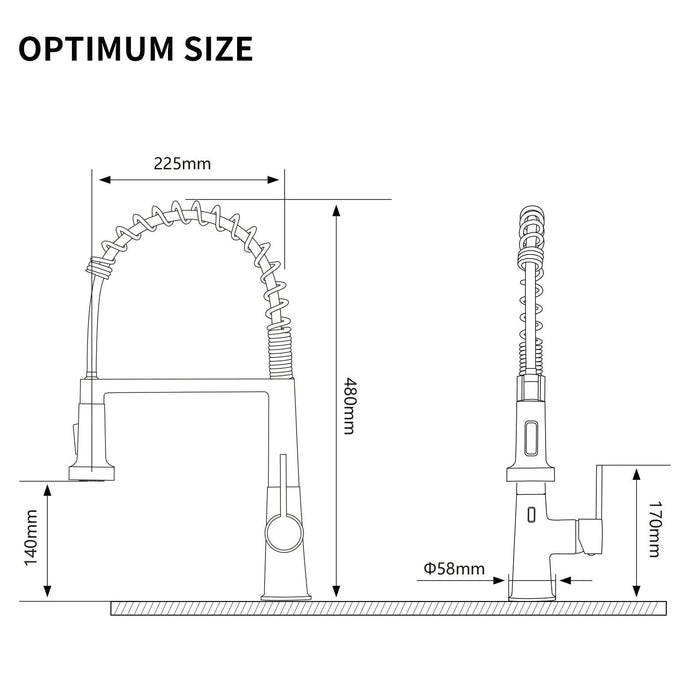 Faucet for Kitchen Sink, Black Kitchen Faucet with Pull Down Sprayer,  Modern Commercial Spring Pull-Out Kitchen Sink Faucet - DTY Store