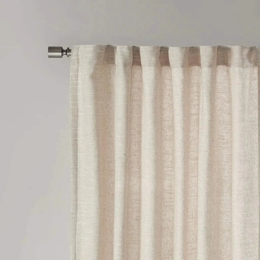 Faux Linen Rod Pocket and Back Tab Fleece Lined Curtain Panel(Only 1 Pc Panel) Default -DTYStore