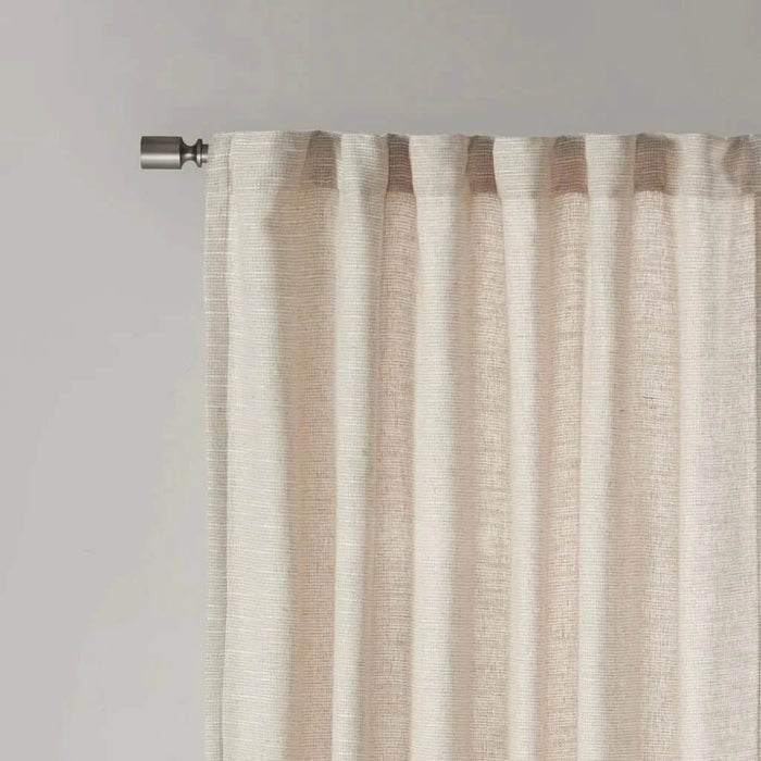 Faux Linen Rod Pocket and Back Tab Fleece Lined Curtain Panel(Only 1 Pc Panel) Default -DTYStore