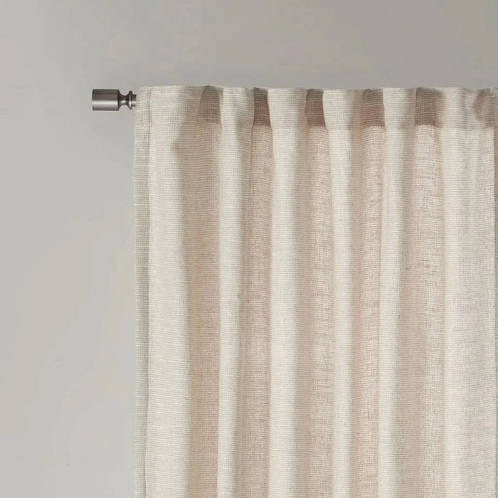 Faux Linen Rod Pocket and Back Tab Fleece Lined Curtain Panel(Only 1 Pc Panel) - DTY Store