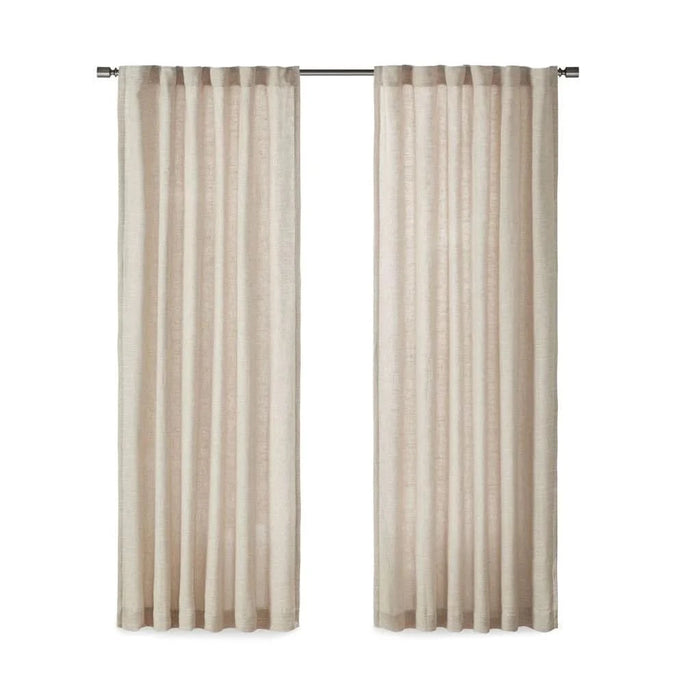 Faux Linen Rod Pocket and Back Tab Fleece Lined Curtain Panel(Only 1 Pc Panel) - DTY Store