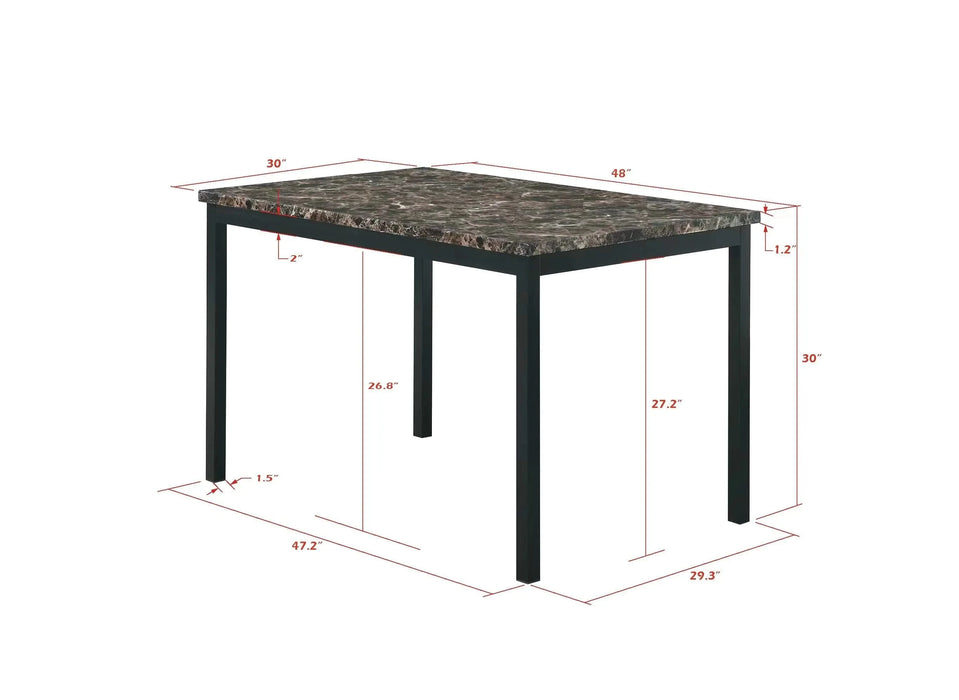 Faux Marble Top metal frame dinette table Default -DTYStore