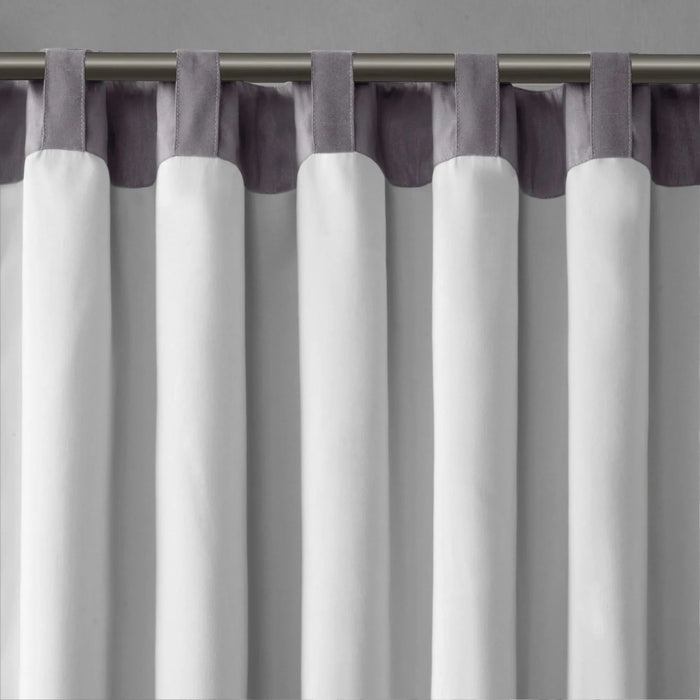 Faux Silk Embroidered Window Valance Grey 50x18' Default -DTYStore