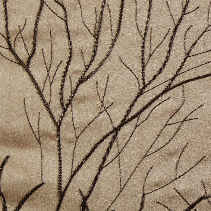 Faux Silk Embroidered Window Valance Tan 50x18' - DTY Store