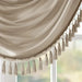 Faux Silk Waterfall Embellished Valance Champagne 38x46' Default -DTYStore