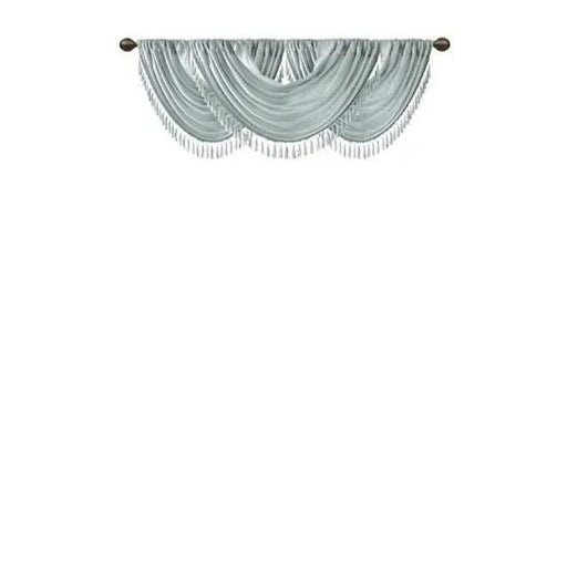 Faux Silk Waterfall Embellished Valance Dusty Aqua 38x46' Default -DTYStore