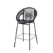 Ferrara Outdoor Patio Barstool Set of 2, Black Faux Wicker PE Rattan with Iron Frame Default -DTYStore