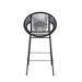 Ferrara Outdoor Patio Barstool Set of 2, Black Faux Wicker PE Rattan with Iron Frame Default -DTYStore