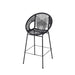 Ferrara Outdoor Patio Barstool Set of 2, Black Faux Wicker PE Rattan with Iron Frame Default -DTYStore