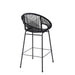 Ferrara Outdoor Patio Barstool Set of 2, Black Faux Wicker PE Rattan with Iron Frame Default -DTYStore