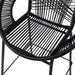 Ferrara Outdoor Patio Barstool Set of 2, Black Faux Wicker PE Rattan with Iron Frame Default -DTYStore
