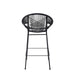 Ferrara Outdoor Patio Barstool Set of 2, Black Faux Wicker PE Rattan with Iron Frame Default -DTYStore